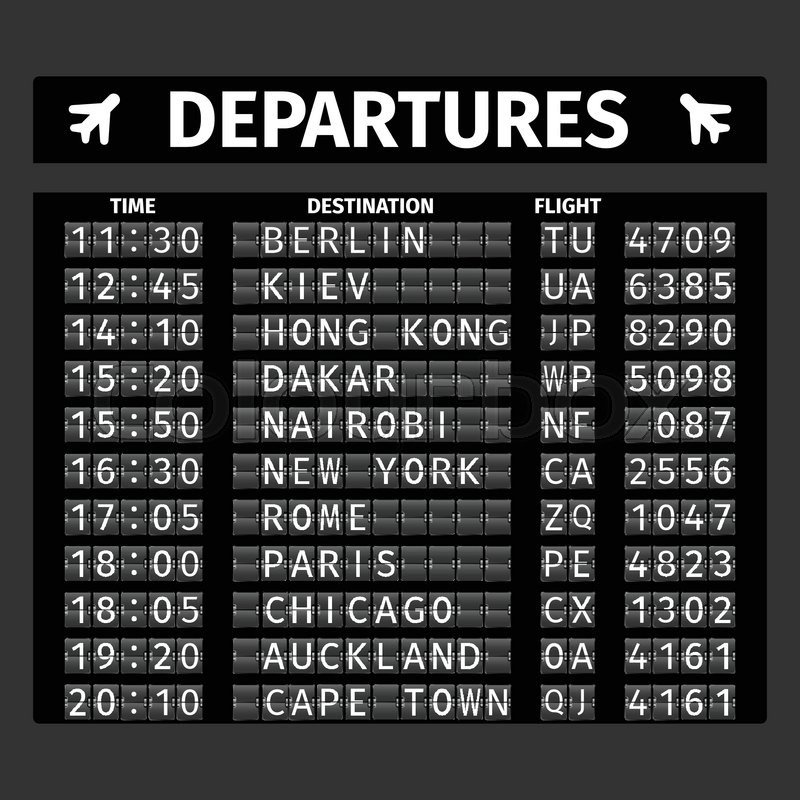 flight arrival and departure times